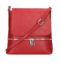 Load image into Gallery viewer, CLAUDIA Italian leather shoulder bag with zip detail