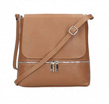 Load image into Gallery viewer, CLAUDIA Italian leather shoulder bag with zip detail