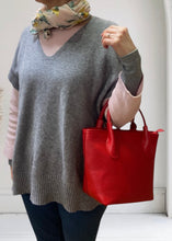 Load image into Gallery viewer, RACHEL Italian leather grab bag with shoulder strap