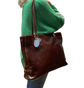 BEATRICE - Italian leather large shoulder bag