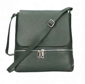 CLAUDIA   Italian leather shoulder bag with zip detail