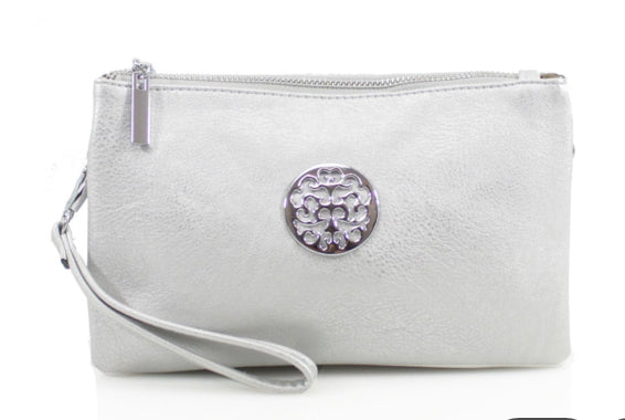 Medium Crossbody Bag With Wristlet Strap And Silver Tree Of Life