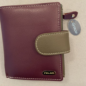 FELDA genuine leather purse with RFID protection