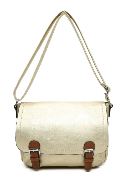 Two buckle messenger cross body bag