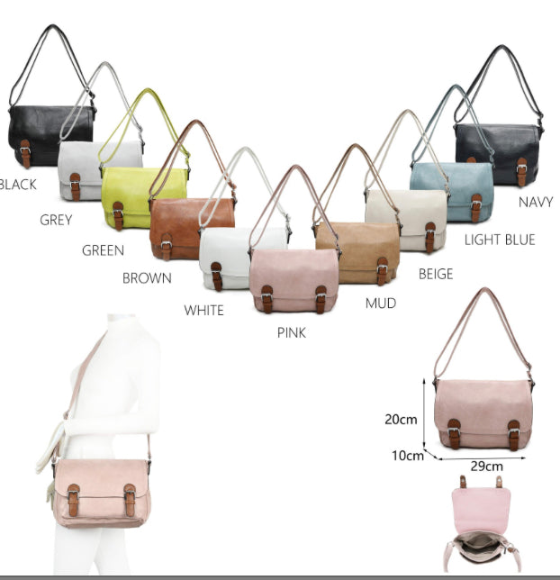 Two buckle messenger cross body bag