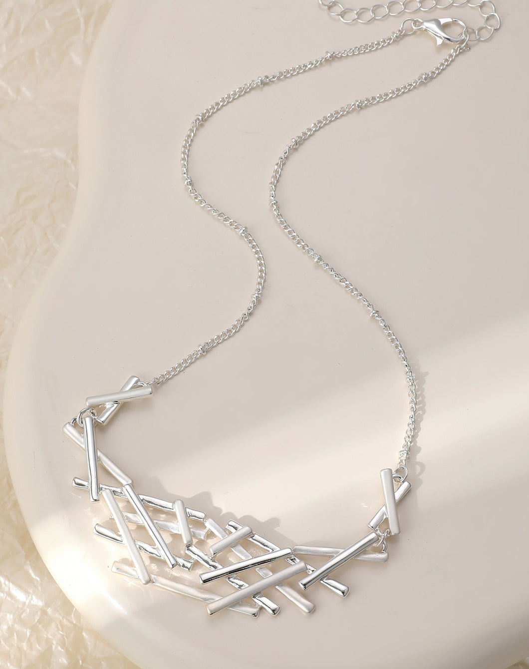 Silver statement necklace