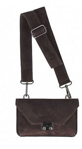 PHOEBE Leather/suede wide strap shoulder bag