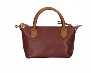ROSIE Italian leather two-tone grab bag