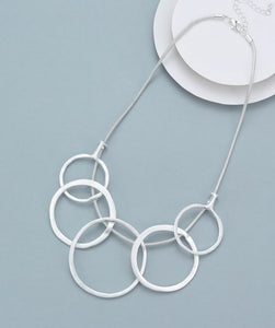 Silver rings statement necklace