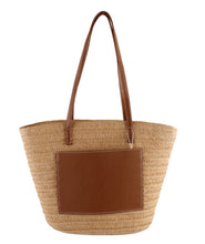 Load image into Gallery viewer, Large front pocket straw bag
