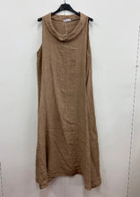 Load image into Gallery viewer, Cowl neck long length linen dress with pockets
