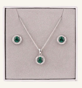 Cubic zirconia boxed set - necklace & earrings