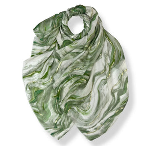 Marble effect printed scarf