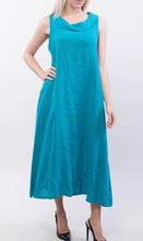 Load image into Gallery viewer, Cowl neck long length linen dress with pockets
