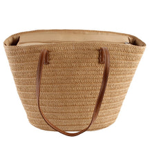 Load image into Gallery viewer, Large front pocket straw bag
