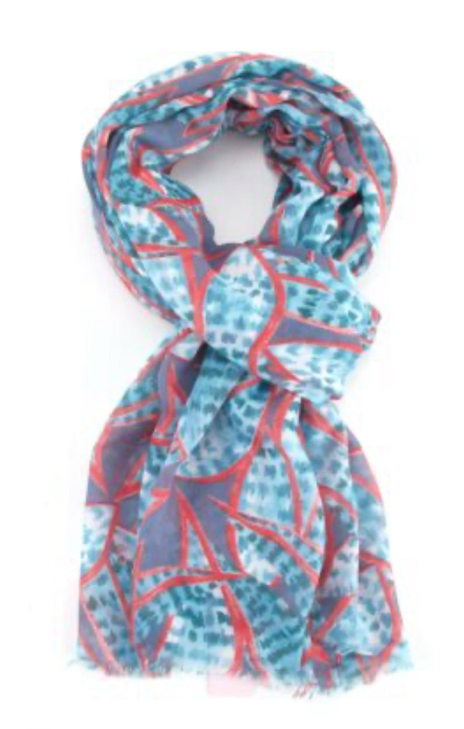 Watercolour leaves scarf