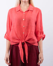 Load image into Gallery viewer, Linen tie front shirt/jacket
