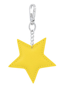 Leather Star keyring/bag charm