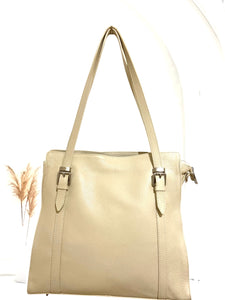 KEIRA Twin buckle Italian leather shoulder bag