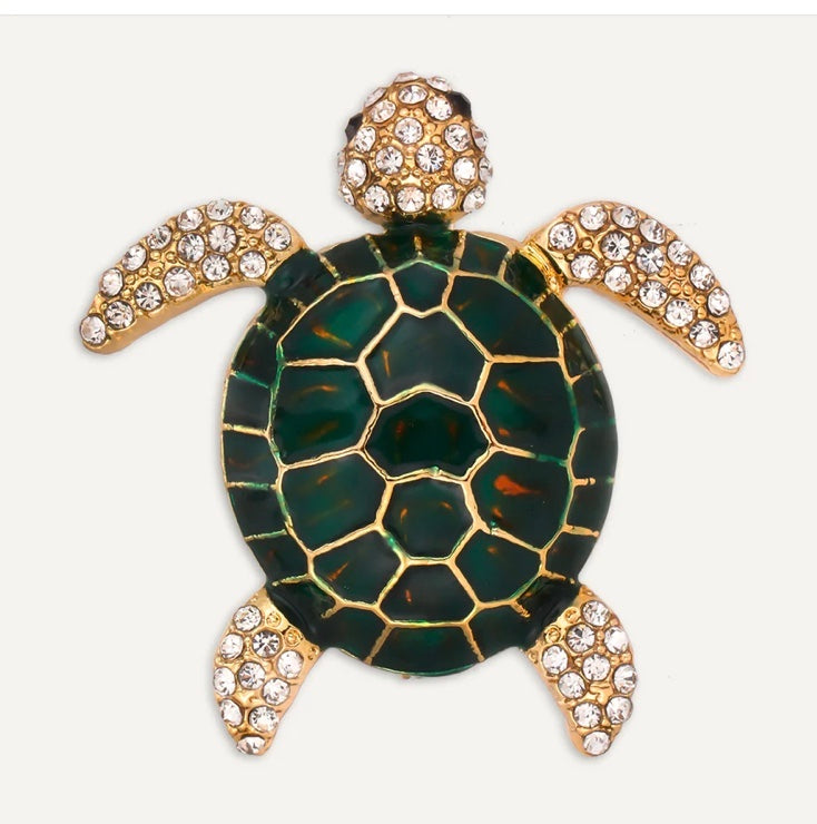 Enamel Turtle pin brooch