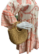 Load image into Gallery viewer, Small straw top handle bag with cross body strap
