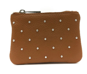 Leather studded coin purse