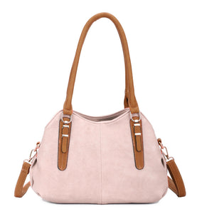 Triple compartment shoulder bag