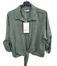 Load image into Gallery viewer, Linen tie front shirt/jacket
