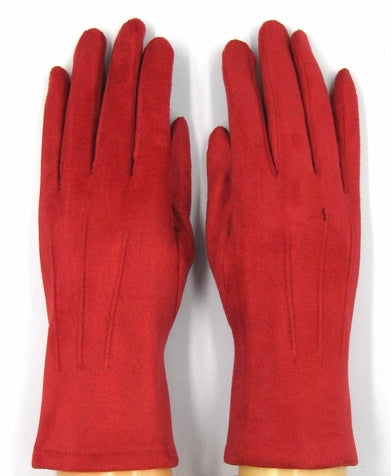 Faux suede gloves with touch screen fingertip - 10 colours
