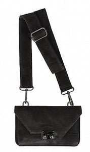 PHOEBE Leather/suede wide strap shoulder bag