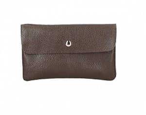 TESSA  Italian leather clutch bag with shoulder strap