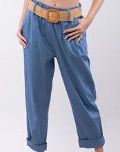 Load image into Gallery viewer, Cotton belted trousers
