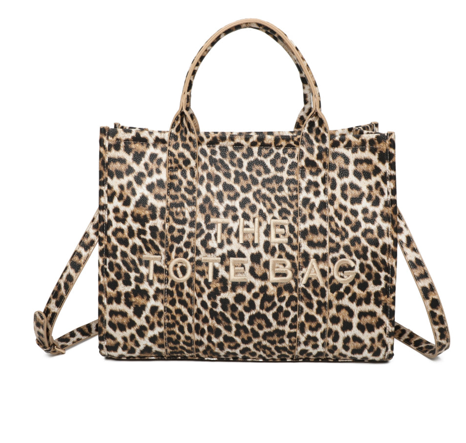 Animal print tote bag