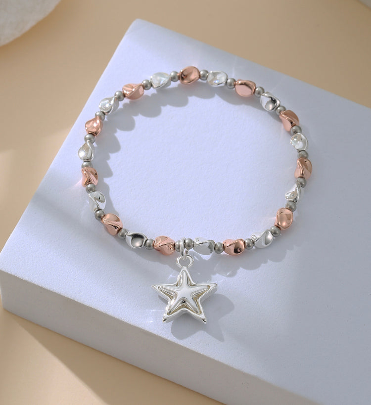 Two-tone star bracelet