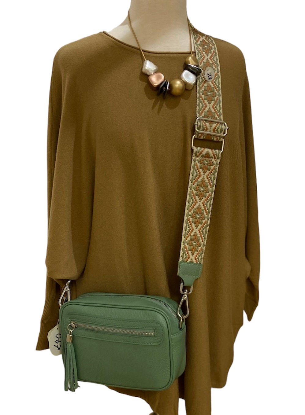 TAMMY Italian leather large cross body bag