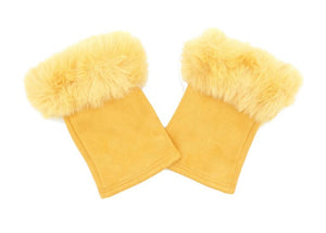 Faux fur fingerless gloves