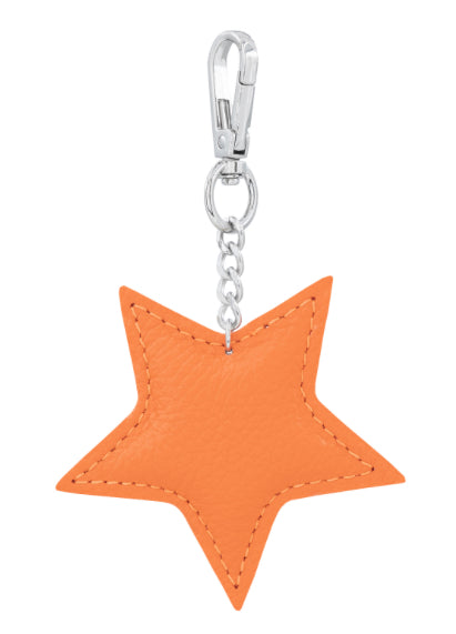 Leather Star keyring/bag charm