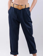 Load image into Gallery viewer, Cotton belted trousers
