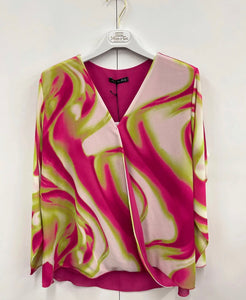 Bright swirls crossover one size top