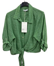 Load image into Gallery viewer, Linen tie front shirt/jacket
