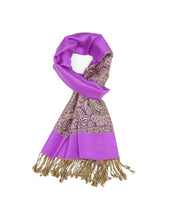 Load image into Gallery viewer, Paisley stripe pashmina
