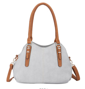 Triple compartment shoulder bag