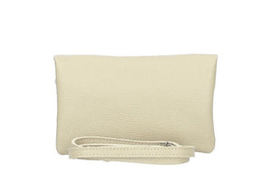 TESSA  Italian leather clutch bag with shoulder strap