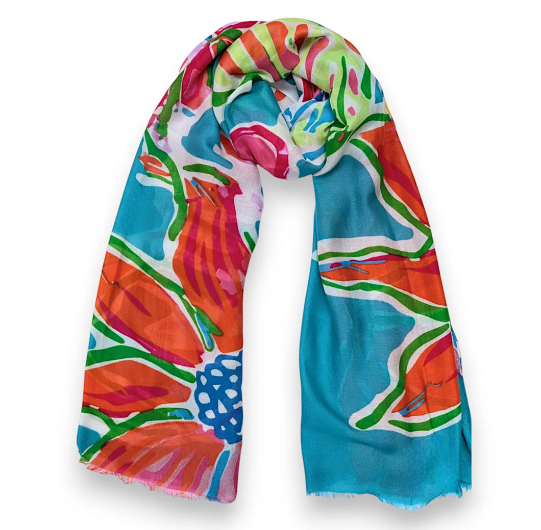 Bright flowers scarf