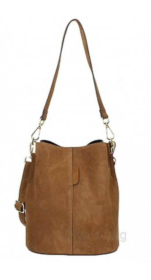 MELISSA Suede leather bucket bag