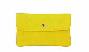 TESSA  Italian leather clutch bag with shoulder strap