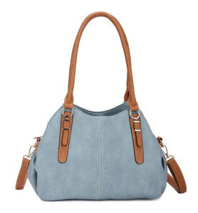 Triple compartment shoulder bag