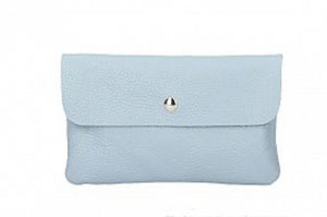 TESSA  Italian leather clutch bag with shoulder strap