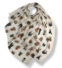 Load image into Gallery viewer, Playful Dogs printed scarf
