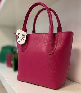 RACHEL   Italian leather grab bag with shoulder strap